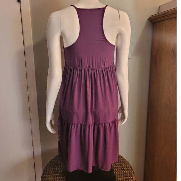 Xhilaration Plum Purple Babydoll Sundress Rayon Tiered Y2K Balletcore Sz Medium - Picture 5 of 11